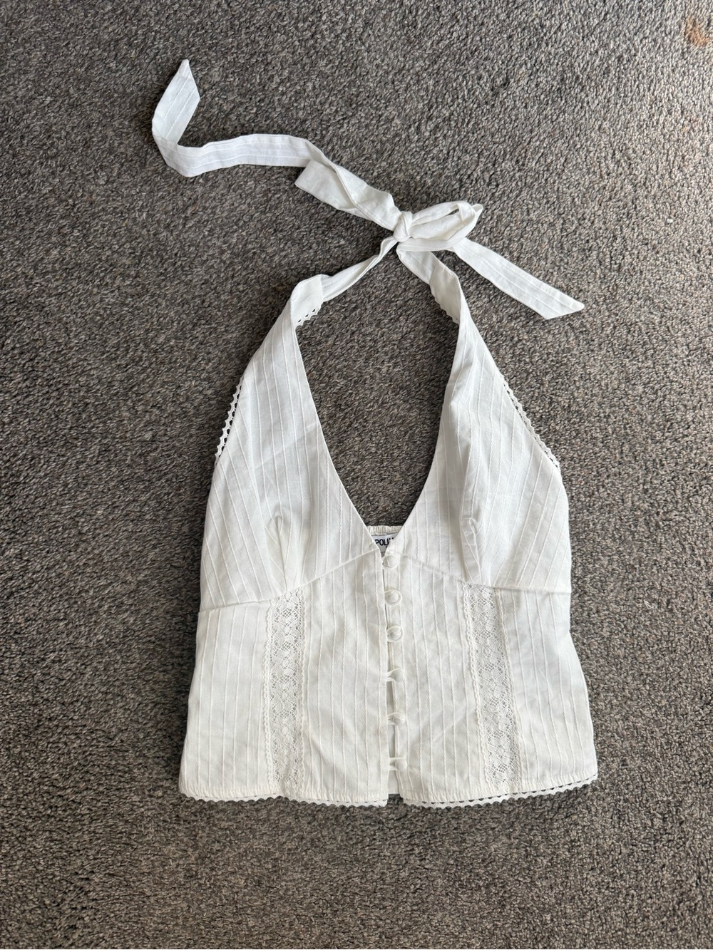Princess Polly white button down halter